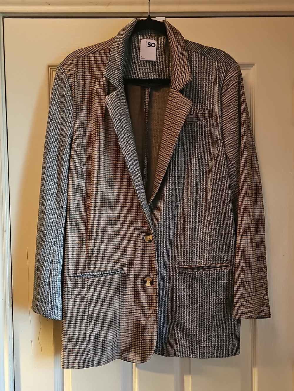 SO Men's / Women's Black & Browns Houndstooth Single-Breasted Blazer